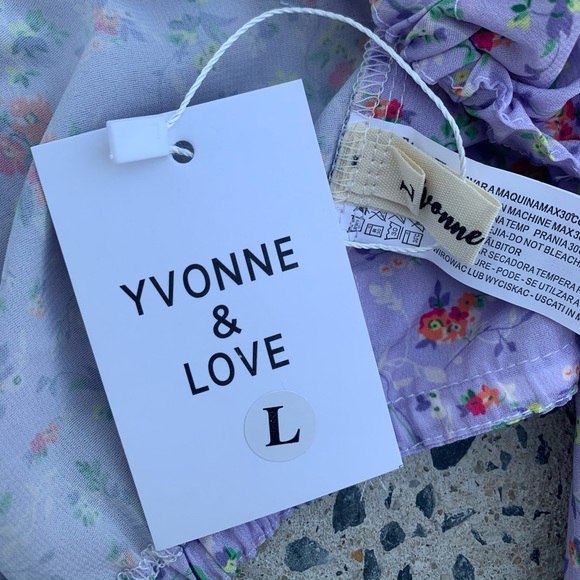 Lilac Flower Puffy Short Sleeve Bra Top $4.99 SHIP - Picture 6 of 6